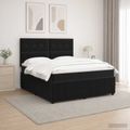 vidaXL LED boxspring posteľ s matracom Čierna 140 x 200 cm Zamat