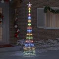 vidaXL LED vianočný stromček Viacfarebný 250 cm Kov