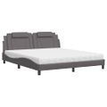 vidaXL Posteľ Viana s matracom sivá 180x200 cm umelá koža
