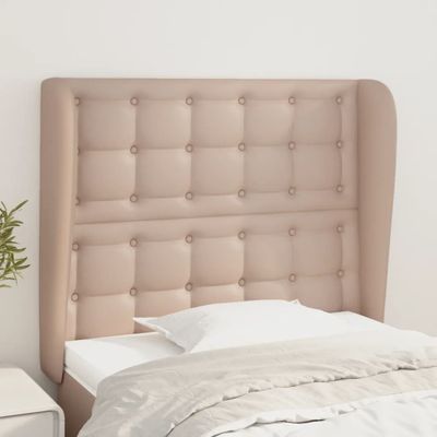 vidaXL Čelo postele so záhybmi kapučínové 103x23x118/128 cm umelá koža