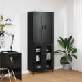 vidaXL Highboard 2 ks Čierny dub 69,5 x 34 x 180 cm Kompozitné drevo