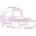 vidaXL Rám postele s čalúneným čelom Svetlosivá 120 x 200 cm