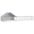 vidaXL Kurník so strechou a dvorom 2 ks Strieborná 8 x 2 x 1,9 m