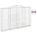 vidaXL Oblúkové gabiónové koše 10 ks 300x30x180/200 pozinkované železo