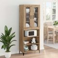 vidaXL Highboard Remeselný dub 69,5 x 34 x 180 cm Kompozitné drevo