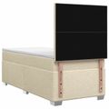vidaXL Posteľ boxspring s matracom Krémová 80 x 200 cm Látka
