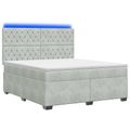vidaXL Posteľ boxspring s matracom Svetlosivá 140 x 190 cm Zamat