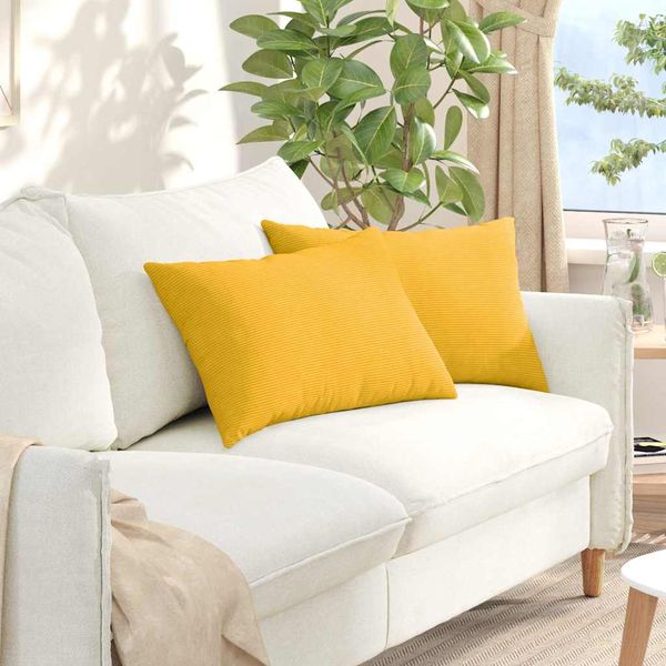 vidaXL Vankúše na pohovku 2 pcs Svetložltá 60 x 40 cm