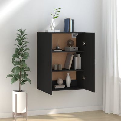 vidaXL Závesná skrinka čierna 69,5x34x90 cm spracované drevo