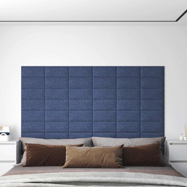 vidaXL Nástenný čelník 12 pcs 30 x 15 cm Modrá látka