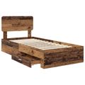 vidaXL Rám postele Staré drevo 90 x 200 cm Kompozitné drevo