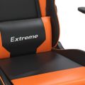 vidaXL Herná stolička s podnožkou čierna a oranžová umelá koža