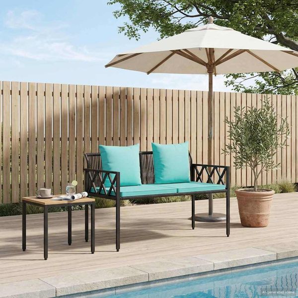 vidaXL Záhradné lavičky 2 -Seater 116 x 56 x 75 cm polyratan