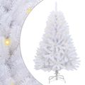 vidaXL Umelý Sklápací Vianočný Stromček Biela 150 cm PVC a oceľ