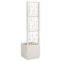 vidaXL Záhradný kvetináč s trellis Biela 36 x 36 x 140 cm PP