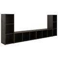vidaXL TV skrinky 4 ks lesklé čierne 107x35x37 cm drevotrieska