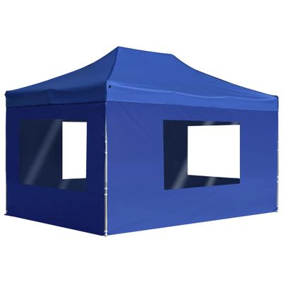 vidaXL Profesionálny skladací stan+steny, hliník 4,5x3 m, modrý