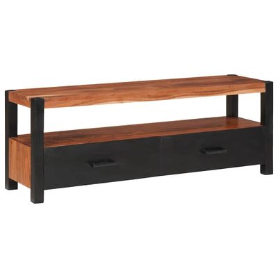 vidaXL Skrinka na médiá Hnedá 110 x 30 x 40 cm Pevné akáciové drevo