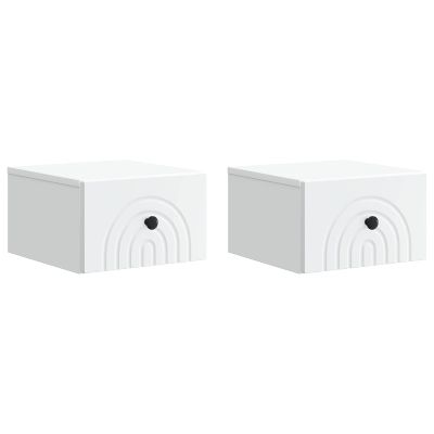 vidaXL Nástenná nočná skrinka Nástenný 2 pcs Biela 33 x 34,5 x 20 cm