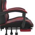 vidaXL Otočná herná stolička s podnožkou čierna a vínová umelá koža