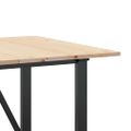 vidaXL Jedálenský stolík v tvare O 140x80x75 cm borovica a oceľ