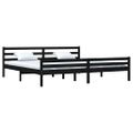 vidaXL Posteľný rám, čierny, drevený masív 180x200 cm, Super King