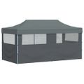 vidaXL Skladací párty stan s bočnými stenami 3x6 m antracitový