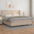 vidaXL Boxspring posteľ s matracom kapučínová 200x200 cm umelá koža