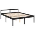 vidaXL Posteľ pre seniorov s čelom, čierna, 160x200 cm, drevený masív
