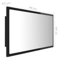 vidaXL LED kúpeľňové zrkadlo lesklé čierne 90x8,5x37 cm akryl