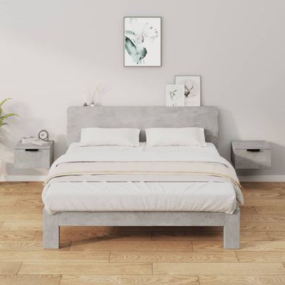 vidaXL Nástenné nočné stolíky 2 ks betónovo sivé 34x30x20 cm