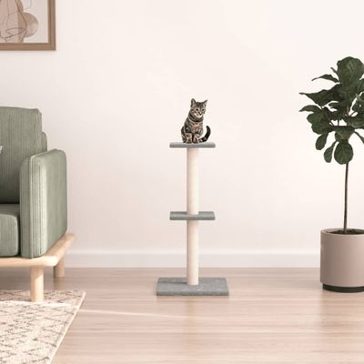vidaXL Škrabadlo pre mačky so sisalovými stĺpikmi bledosivé 73 cm