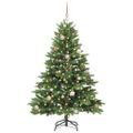 vidaXL Umelý vianočný stromček s 150 LED-i Zelená 150 cm PE a PVC