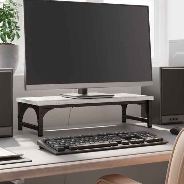 vidaXL Stojan na monitor sivý sonoma 55x23x14 cm kompozitné drevo