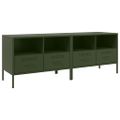 vidaXL TV skrinky 2 ks olivovo-zelené 68x39x50,5 cm oceľ