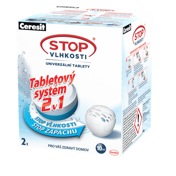 1574642 Ceresit STOP VLHKOSTI PEARL náhradní tablety 2v1, neutrální, 2x300g