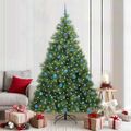 vidaXL Umelý vianočný stromček s 300 LED-i Zelená 210 cm PE a PVC