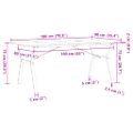 vidaXL Jedálenský stolík v tvare Y 180x90x75 cm borovica a oceľ