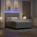 vidaXL Posteľ s pružinovým rámom s LED Svetlosivá 140 x 200 cm látka