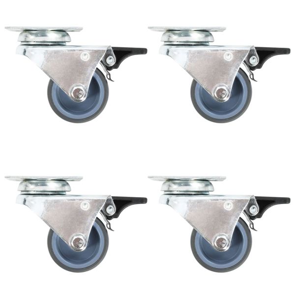 vidaXL Dvojité otočné kolieska s dvojitou brzdou 4 ks, 50 mm