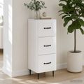 vidaXL Zásuvkový kabinet Biela 33 x 34,5 x 89,5 cm Kompozitné drevo