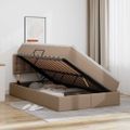vidaXL Postel s úložným prostorem a matrací Kapučínová 120 x 190 cm