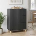 vidaXL Servírovacia skriňa Čierna 66 x 34,5 x 90 cm Kompozitné drevo