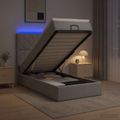 vidaXL Ottoman posteľ s matracom a LED Svetlosivá 100 x 200 cm Látka