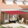 vidaXL Rám markízy Červená 450 × 300 cm Polyester s PU povrchom