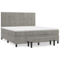 vidaXL Posteľný rám boxsping s matracom bledosivý 180x200 cm zamat