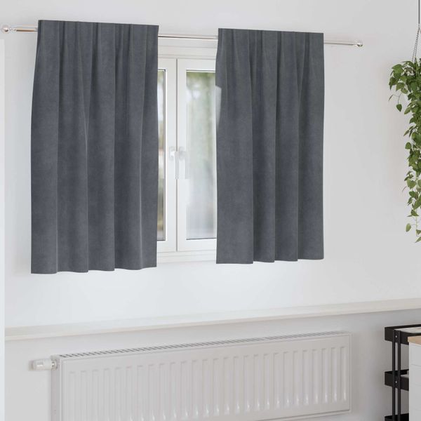vidaXL Zatemňovacie závesy 2 pcs Svetlosivá 140 x 140 cm Zamat