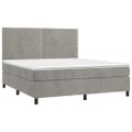 vidaXL Posteľný rám boxsping s matracom bledosivý 180x200 cm zamat