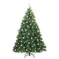 vidaXL Umelý vianočný stromček s 300 LED-i Zelená 210 cm PE a PVC