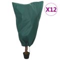 vidaXL Flísové kryty na rastliny so šnúrkou 12 ks 70 g/m²  0,8x1,2 m